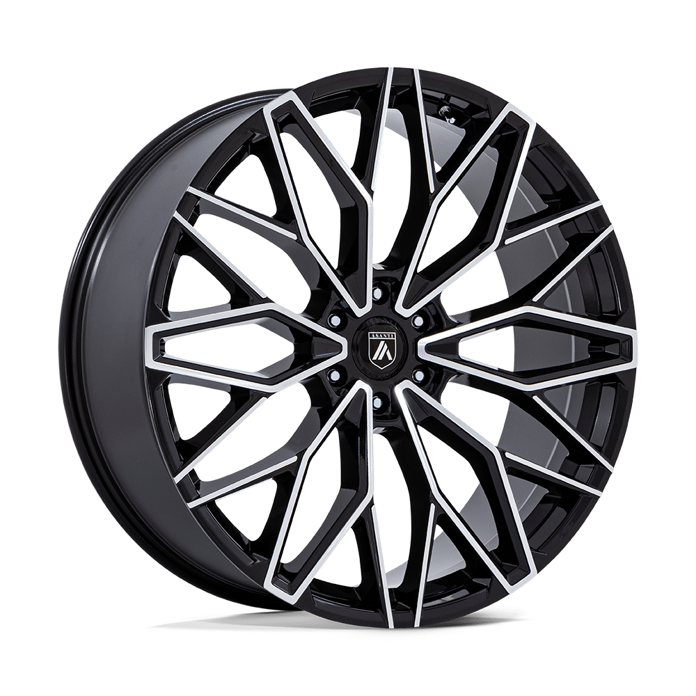 Asanti Black AB050 MOGUL 6 GLOSS BLACK MACHINED 24X10 6X5.5 ET +30 CB 106.1