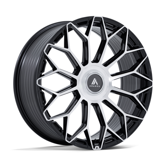 Asanti Black AB051 ENVOY GLOSS BLACK W/ MACHINED FACE 22X10 6X135/5.5 ET +30 CB 100.3