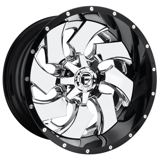 Fuel 1PC D240 CLEAVER CHROME W/ GLOSS BLACK LIP 20X12 8X170 ET -44 CB 125.1
