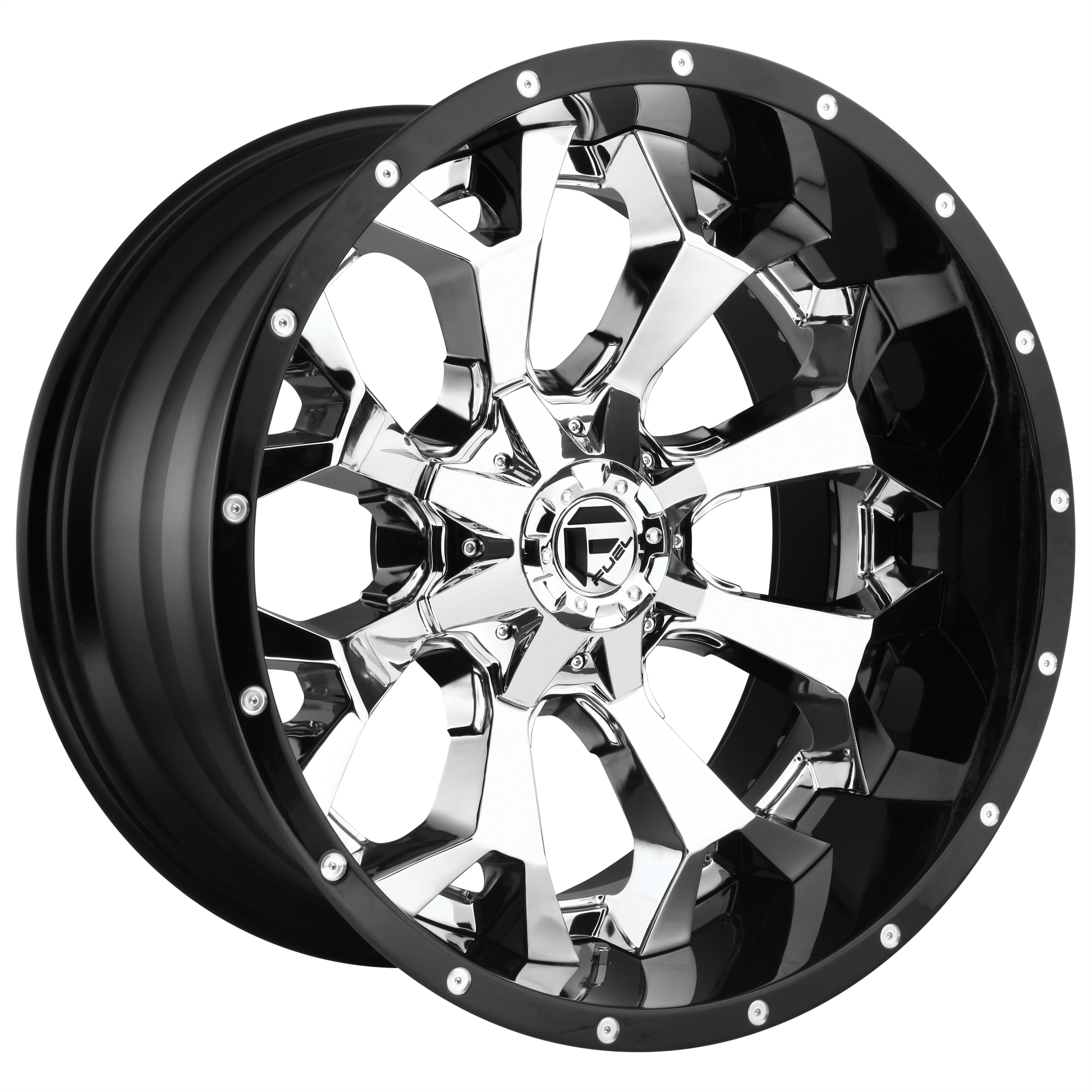 Fuel 1PC D246 ASSAULT CHROME W/ GLOSS BLACK LIP 22X12 6X135/5.5 ET -44 CB 106.1