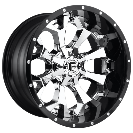 Fuel 1PC D246 ASSAULT CHROME W/ GLOSS BLACK LIP 22X12 6X135/5.5 ET -44 CB 106.1