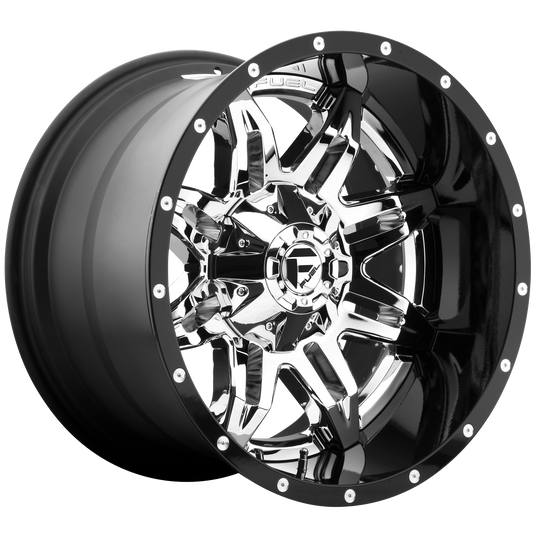 Fuel 1PC D266 LETHAL CHROME W/ GLOSS BLACK LIP 20X10 8X170 ET -19 CB 125.1