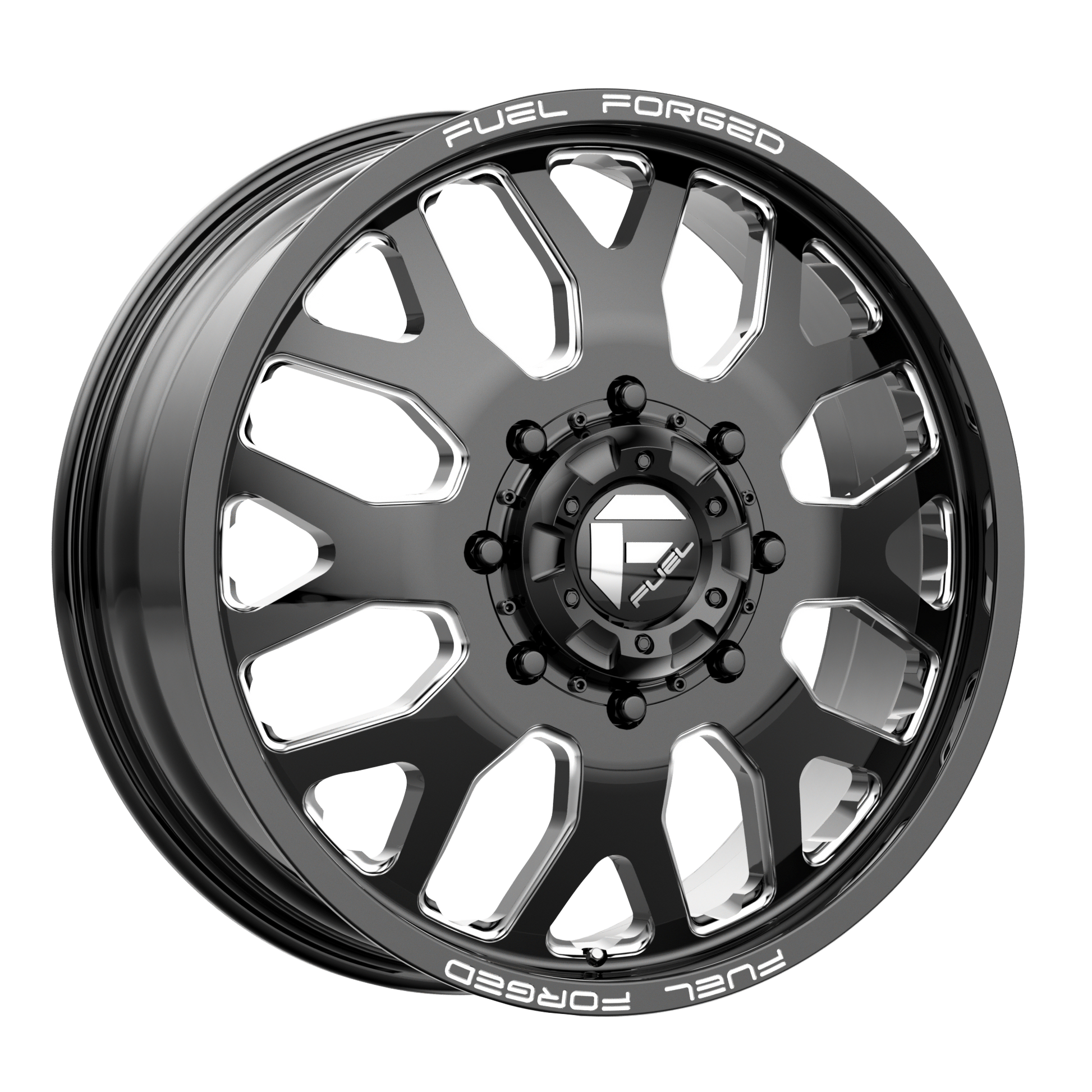 Fuel Mono FF19 GLOSS BLACK MILLED 24X8.25 8X6.5 ET -265 CB 121.5