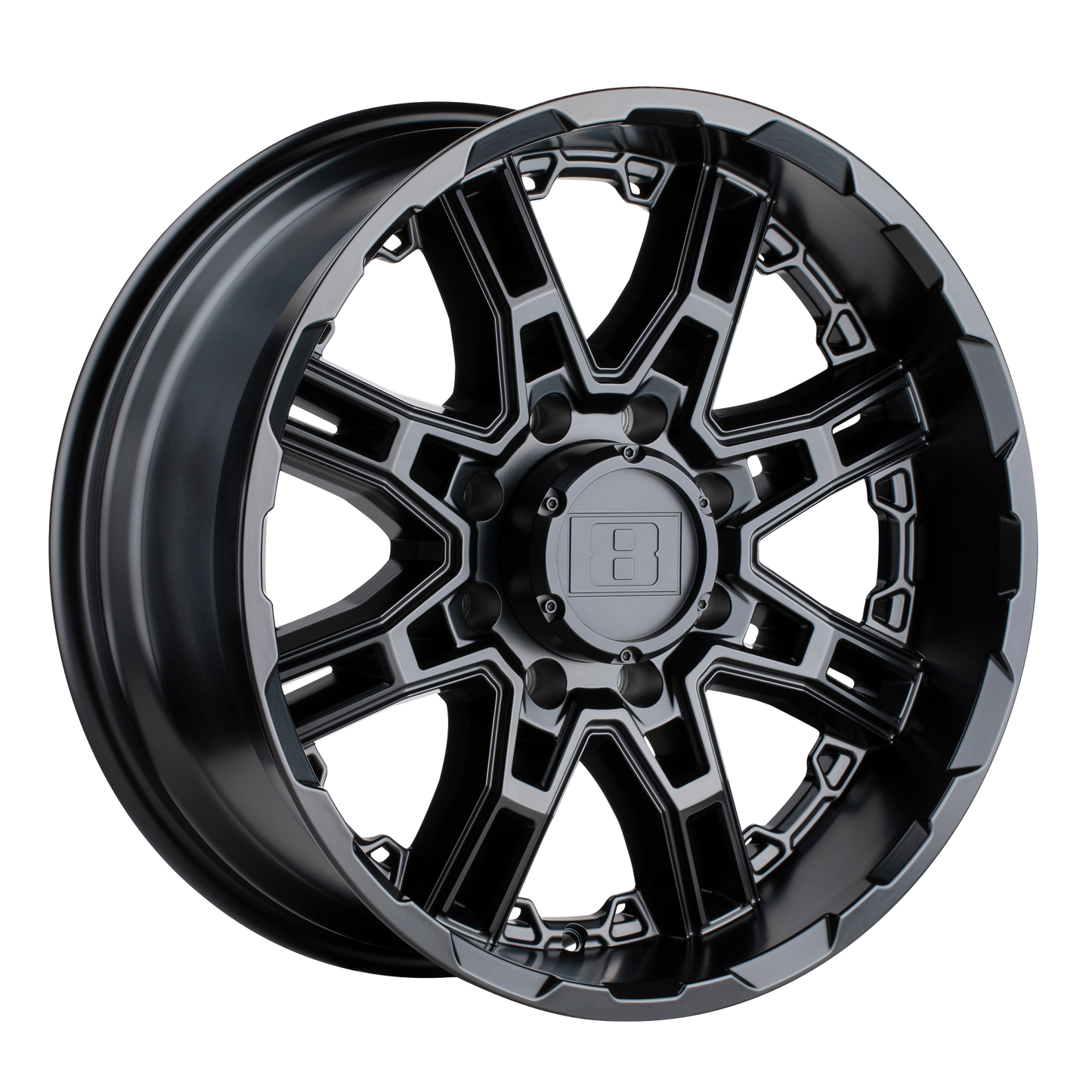 Level 8 SLINGSHOT MATTE BLACK 16X8.5 6X135 ET +10 CB 87.1