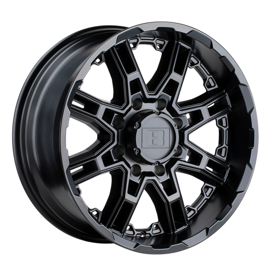 Level 8 SLINGSHOT MATTE BLACK 16X8.5 6X135 ET +10 CB 87.1