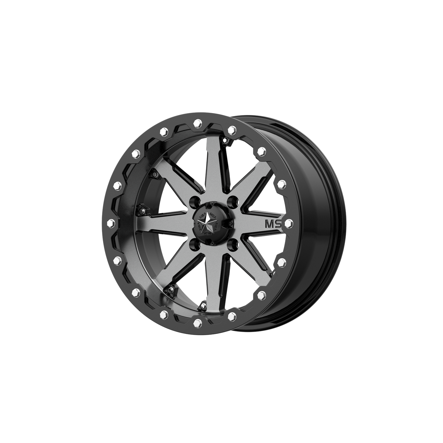 MSA Offroad Wheels M21 LOK UTV BEADLOCK CHARCOAL 15X7 4X156 ET +0 CB 132