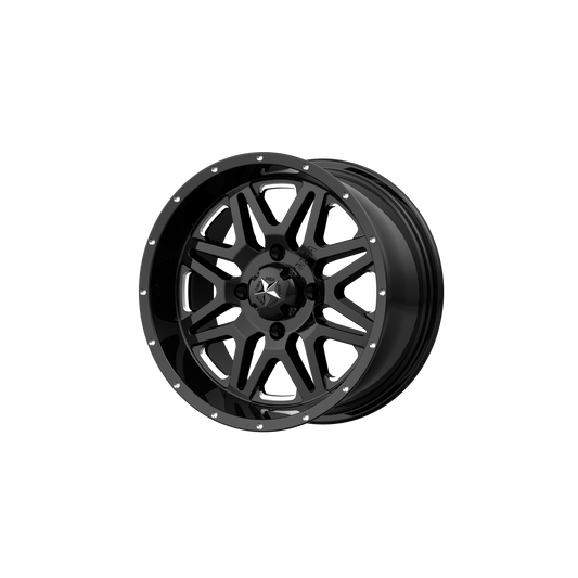 MSA Offroad Wheels M26 VIBE UTV GLOSS BLACK MILLED 14X7 4X156 ET +0 CB 132