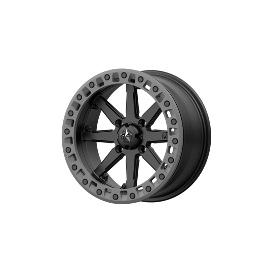MSA Offroad Wheels M31 LOK2 UTV BEADLOCK SATIN BLACK W/ MATTE GRAY RING 15X7 4X156 ET +0 CB 132