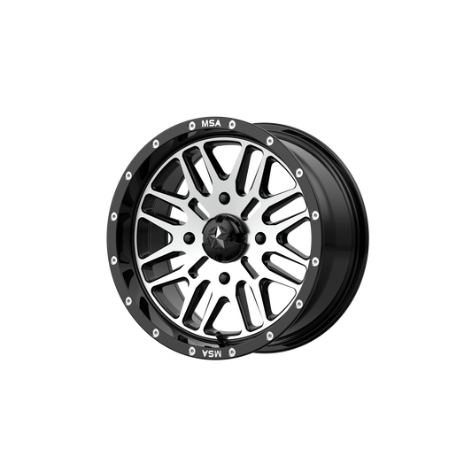 MSA Offroad Wheels M38 BRUTE UTV GLOSS BLACK MACHINED 14X7 4X110 ET +10 CB 86