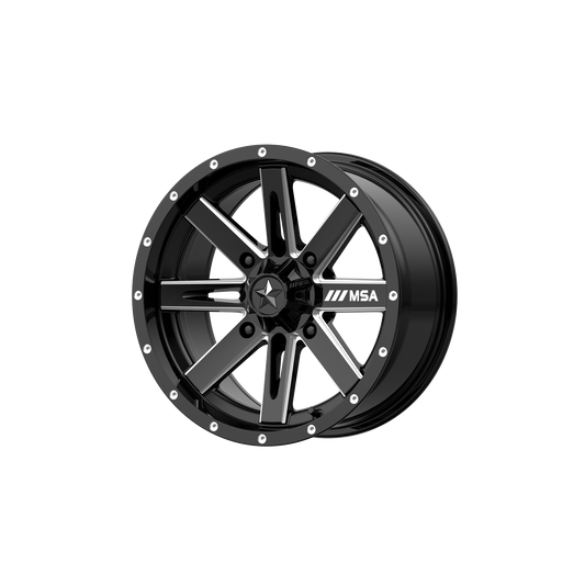 MSA Offroad Wheels M41 BOXER UTV GLOSS BLACK MILLED 15X7 4X110 ET +10 CB 86
