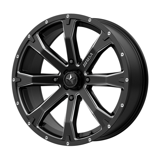 MSA Offroad Wheels M42 BOUNTY UTV SATIN BLACK MILLED 14X7 4X110 ET +10 CB 86