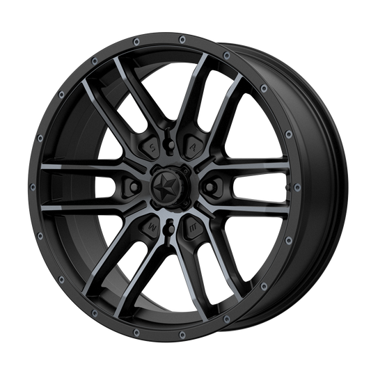MSA Offroad Wheels M43 FANG UTV SATIN BLACK W/ TITANIUM TINT 14X7 4X156 ET +10 CB 132