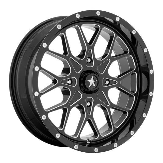 MSA Offroad Wheels M45 PORTAL UTV GLOSS BLACK MILLED 20X7 4X137 ET +0 CB 112.1