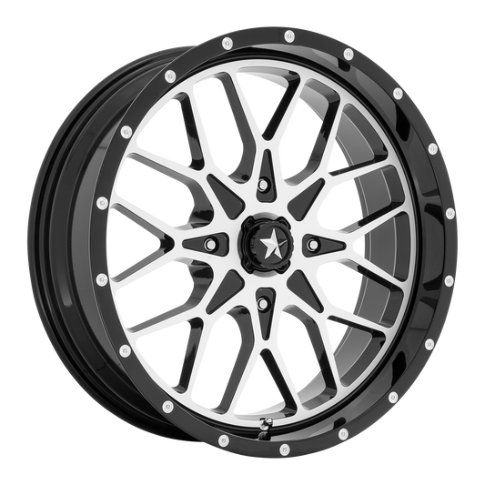 MSA Offroad Wheels M45 PORTAL UTV GLOSS BLACK MACHINED 24X7 4X137 ET +0 CB 112.1