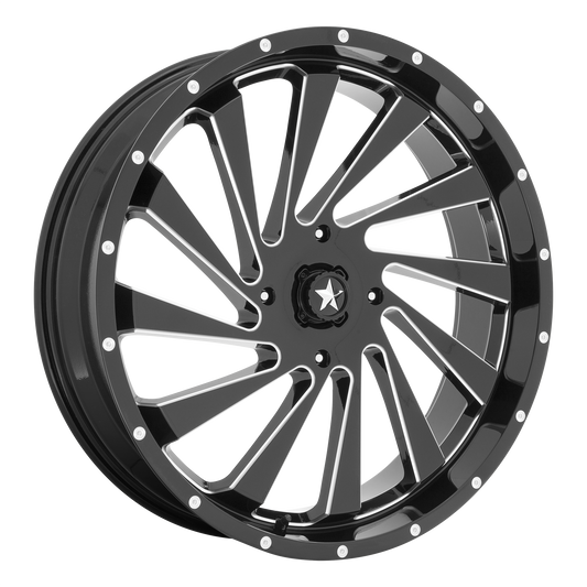 MSA Offroad Wheels M46 BLADE UTV GLOSS BLACK MILLED 24X7 4X156 ET +0 CB 115.1