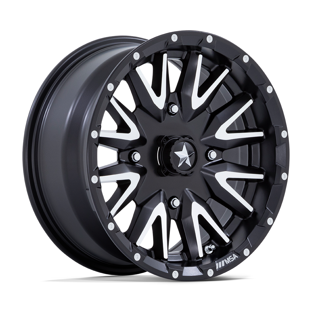 MSA Offroad Wheels M49 CREED UTV MATTE BLACK MACHINED 16X7 4X156 ET +10 CB 115.1