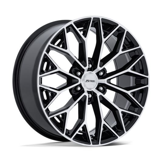 Petrol PE006 P5E GLOSS BLACK MACHINED 20X9.5 6X5.5 ET +25 CB 106.1