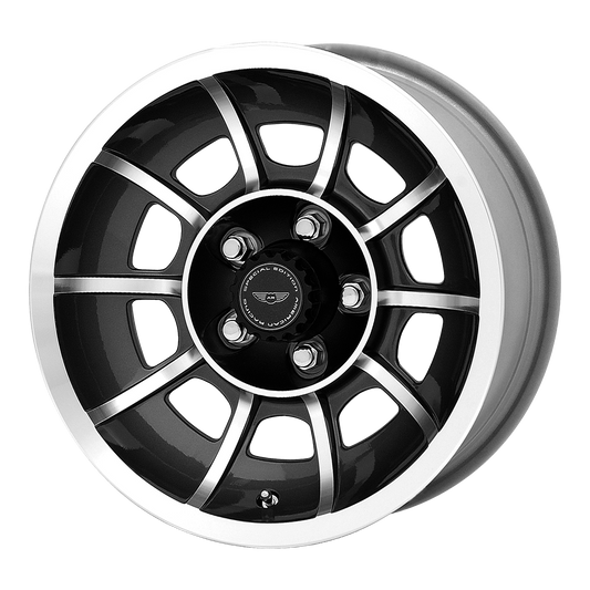American Racing Vintage VN47 VECTOR SATIN BLACK MACHINED 15X7 5X4.5 ET +0 CB 86