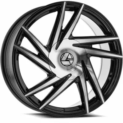 AZA-529 22×8.5 5×114.3 5×120 +38 Cb 74.1 Gloss Black & Machined
