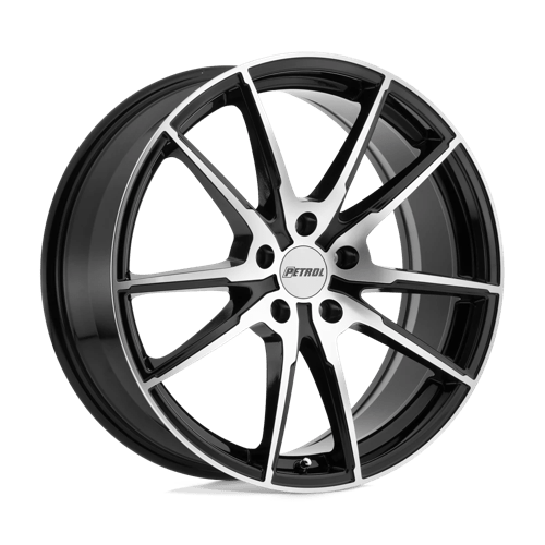 Petrol P0A GLOSS BLACK W/ MACHINED CUT FACE 19X8 5X120 ET +35 CB 76.1