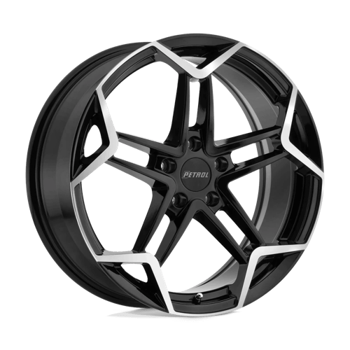 Petrol P1A GLOSS BLACK W/ MACHINED CUT FACE 17X8 5X100 ET +35 CB 72.1