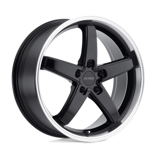 Petrol P1B GLOSS BLACK W/ MACHINED CUT LIP 18X8 5X112 ET +32 CB 72.1
