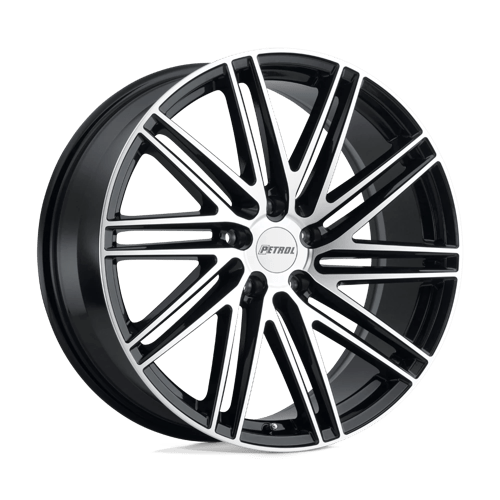 Petrol P1C GLOSS BLACK W/ MACHINED CUT FACE 17X8 5X112 ET +40 CB 72.1