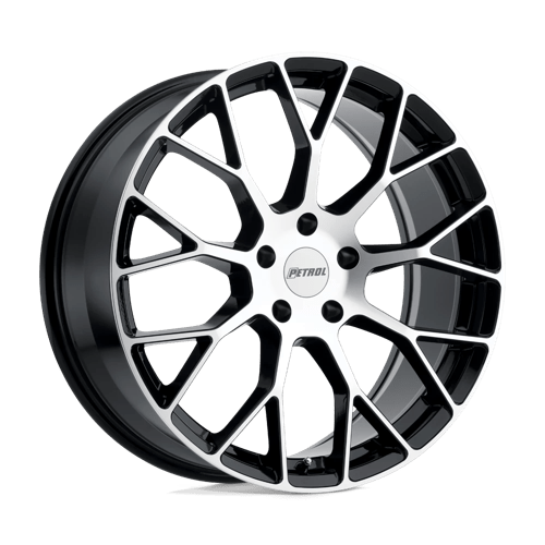 Petrol P2B GLOSS BLACK W/ MACHINED CUT FACE 16X7 5X100 ET +40 CB 72.1