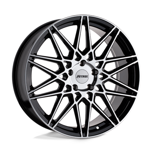 Petrol P3C GLOSS BLACK W/ MACHINED CUT FACE 17X8 5X115 ET +40 CB 76.1