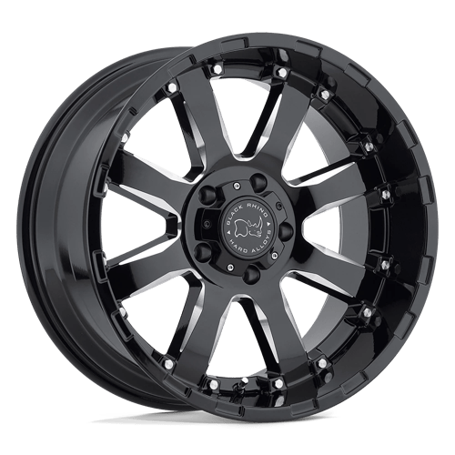 Black Rhino Hard Alloys SIERRA GLOSS BLACK MILLED 22X10 5X5.5 ET -12 CB 78.1