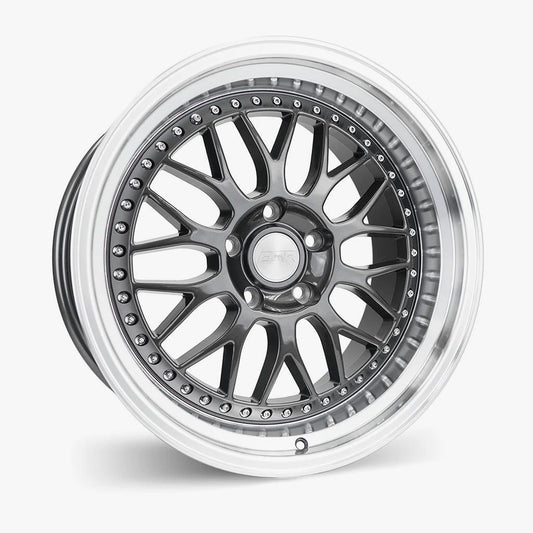18X10.5 5X100 +22 72.56 GUNMETAL MACHINE LIP SR01 80550022 SR01GM-ML