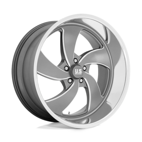 US Mag 1PC U133 DESPERADO ANTHRACITE MILLED W/ DIAMOND CUT LIP 22X8.5 5X5.0 ET +1 CB 78.1