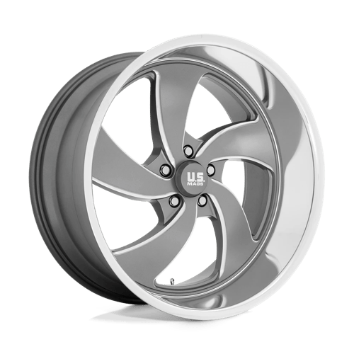 US Mag 1PC U133 DESPERADO ANTHRACITE MILLED W/ DIAMOND CUT LIP 22X8.5 5X4.75 ET +1 CB 72.56