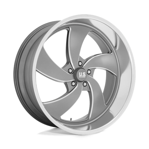 US Mag 1PC U133 DESPERADO ANTHRACITE MILLED W/ DIAMOND CUT LIP 24X10 5X5.0 ET +5 CB 78.1