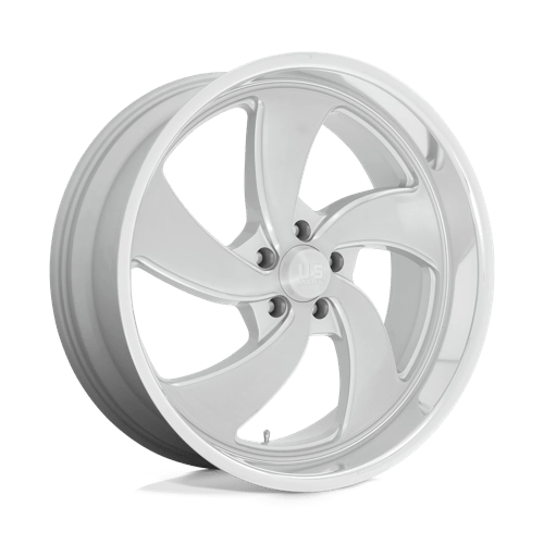 US Mag 1PC U134 DESPERADO SILVER BRUSHED FACE MILLED DIAMOND CUT LIP 22X10.5 5X5.0 ET +1 CB 78.1